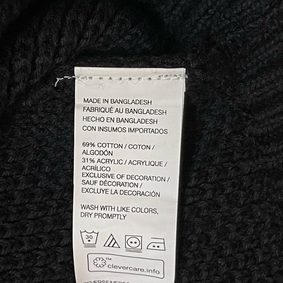 NWT IZOD Amazing Glaze II Fair Isle Black 1/4 Zip Mock Neck Pullover Sweater - Picture 7 of 10